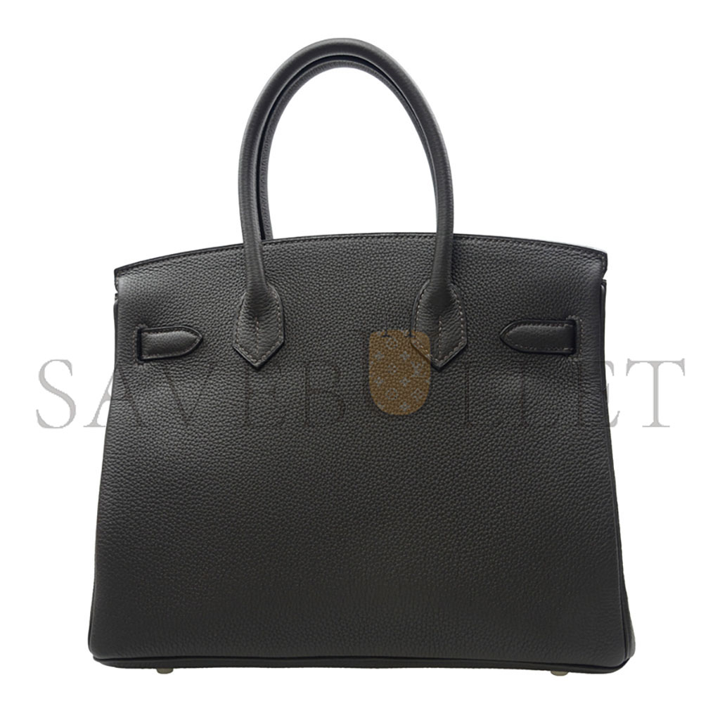 HERMES MASTER BIRKIN 35 EPSOM LEATHER BLACK BAG SILVER BUCKLE BAG BK303STGSS (35*28*18cm)